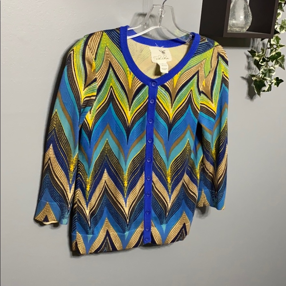 Anthro Tabitha Patterned Cardigan sz S